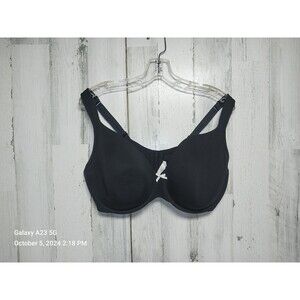 Cacique Bra 40DDD Full Coverage Lightly Lined Black Underwire